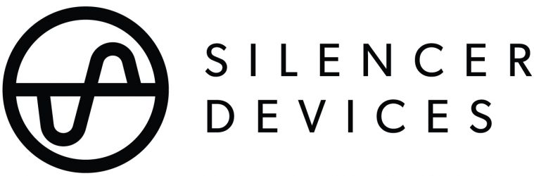 Silencer Devices logo: a circle with a horizontal line through the center, and a stylized S on its side to indicate a waveform. Since the waveform is a stylized S and a semi-circle forms the letter D, the logo also contains the company's initials.